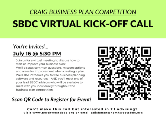 2025 Craig Business Plan Competition SBDC Kick-Off Call flyer image